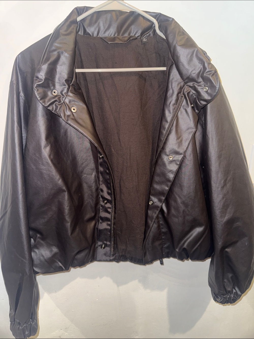 Uniqlo Coated Short Blouson Jacket in Dark Brown - Picture 3 of 5